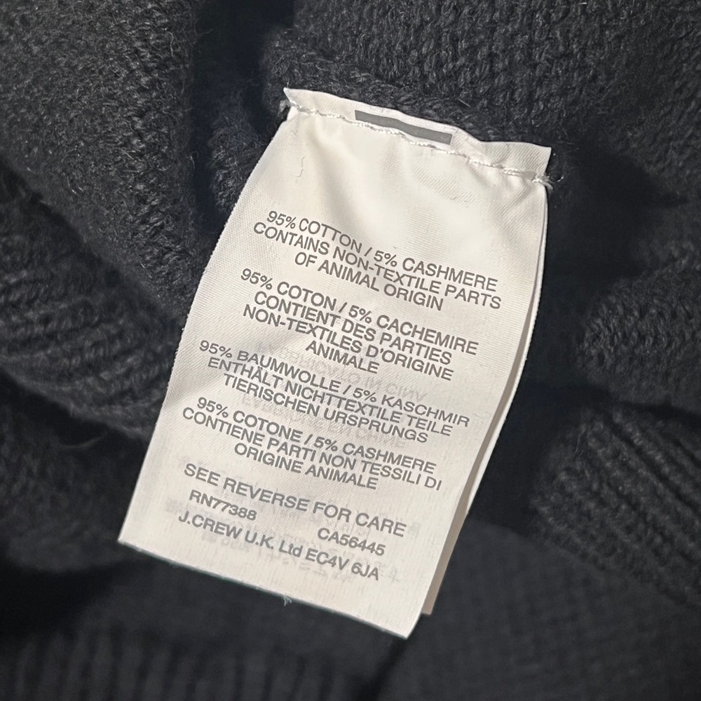 J.Crew 1/4 Zip Cotton-Blend Sweater - Black - Picture 4 of 4